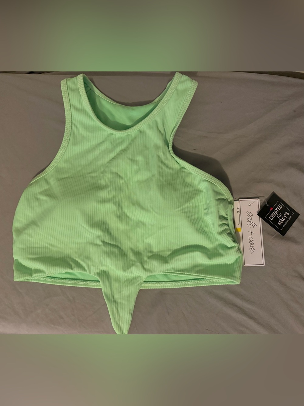 Salt + Cove Mint Ribbed Crop Tank